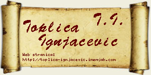 Toplica Ignjačević vizit kartica